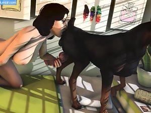 3D porn with dog